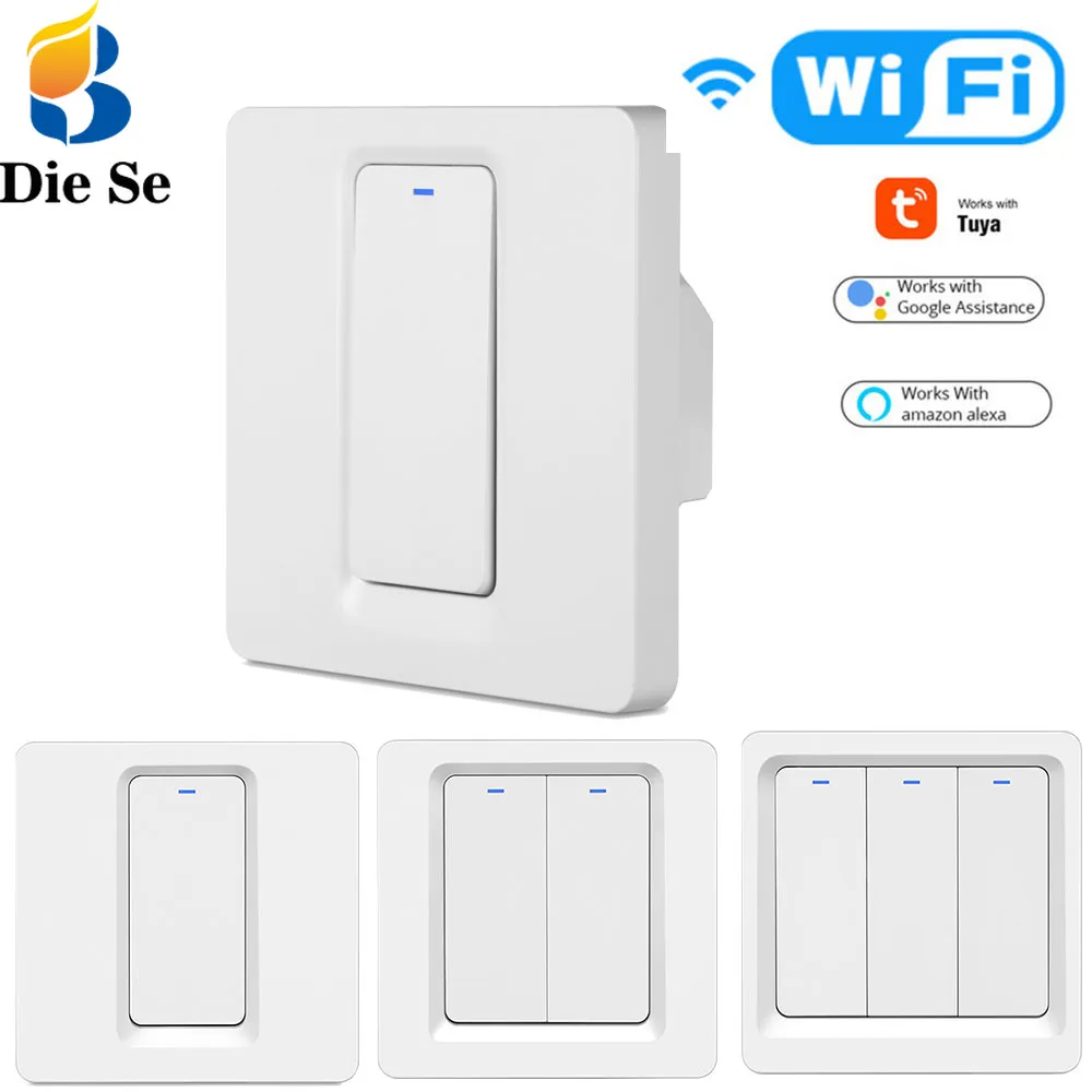 Умный дом WiFi светильник кнопочный переключатель 1/2/3 110V ~ 240V ЕС стандартный