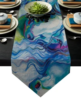 

Abstract Horses Watercolor Painting Table Runner Table Flag Home Party Decorative Tablecloth Table Runners for Wedding