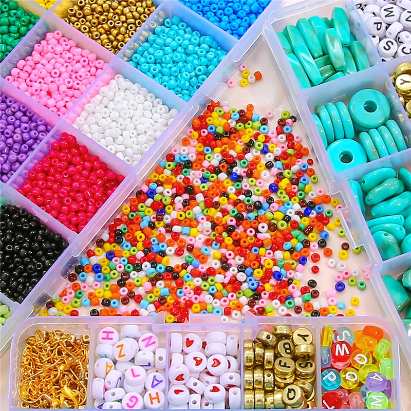 Kit Beads Bracelets Necklaces, Jewelry Box Bead Making Set