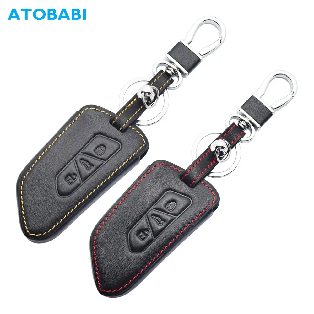 Кожаный чехол для ключа автомобиля VW Volkswagen Golf 8 Mk8 2020 Skoda 3 кнопки смарт Брелок