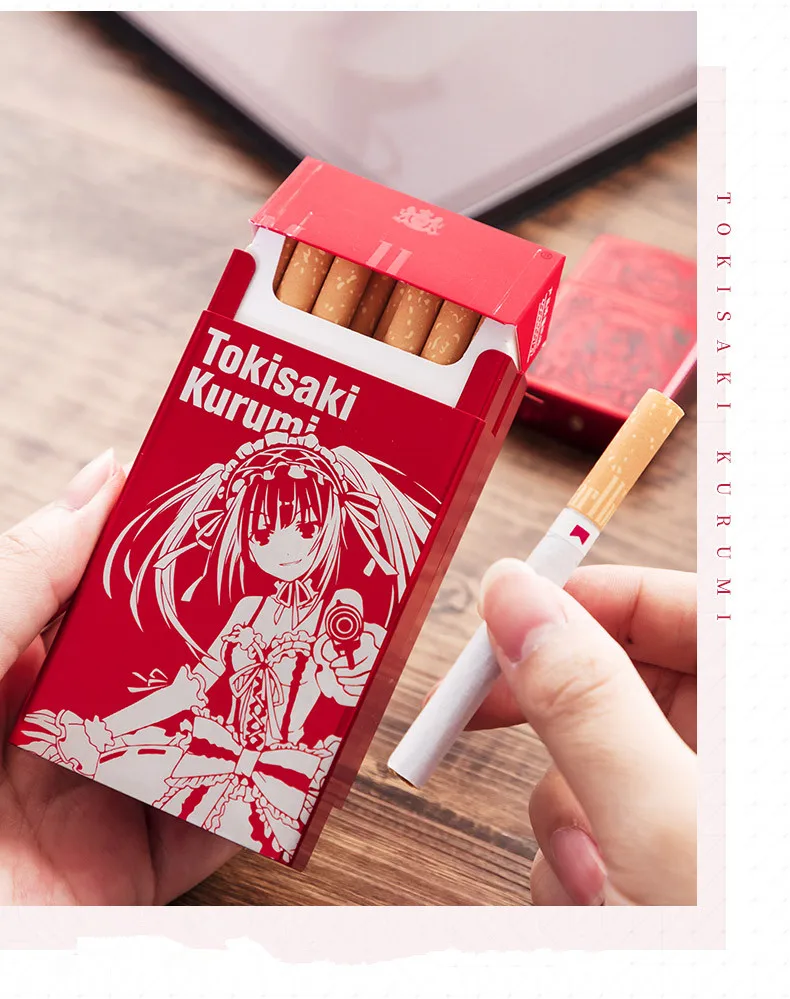 Аниме Дата живого токисаки Куруми косплей реквизит кошмар анти-складной металлический портативный ящик для хранения сигарет коробка коллекция