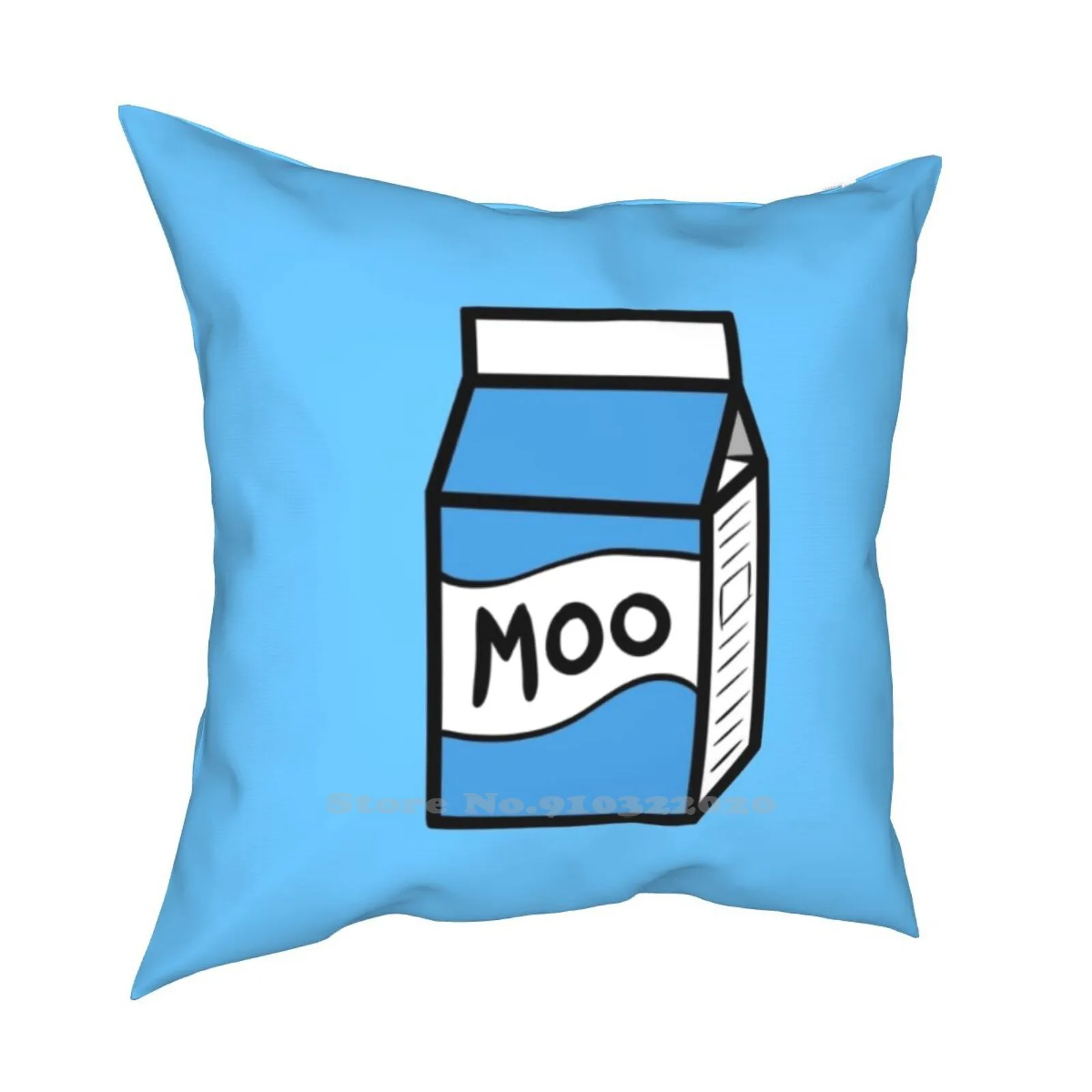 Moo Milk Carton Fashion Sofa Throw Pillow Cover Federa Cute Cartoon Milk Kawaii Food Funny Adorabile Milk Tea Pink Anime