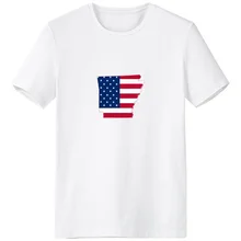The United States Of America  Freedom Map Stars And Stripes Crew-Neck White T-shirt Spring and Summer  Sports T-shirts Gift