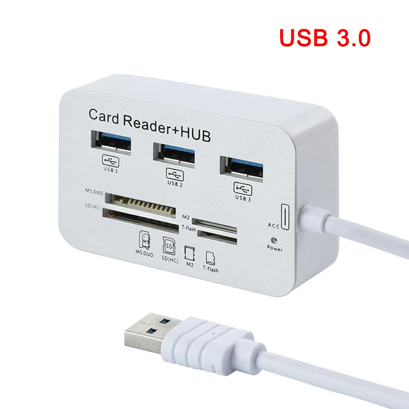 usb 3.0 3 порта USB Multi-In-1 концентратор MS SD M2 TF считыватель карт памяти Алюминиевый адаптер LSMK99 - Цвет: usb 3.0