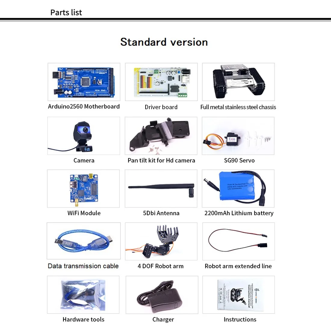 Brinquedos para Crianças Kit com Arm para Arduino Surwish Programável Wifi Tanque Robot Car Mega-standard Version ª Fpv 6 Brinquedos programáveis