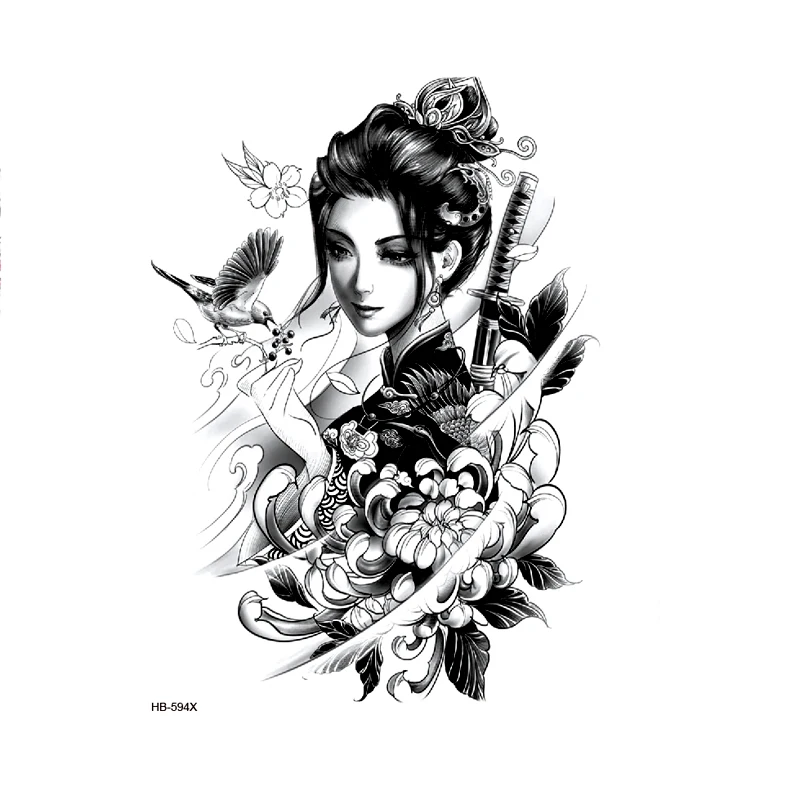 Wanita Prajurit Dengan Pedang Tahan Air Stiker Tato Sementara Tatuajes Tato Lengan Henna Tattoo Stiker Tubuh Seni Stiker Sementara Tato Aliexpress