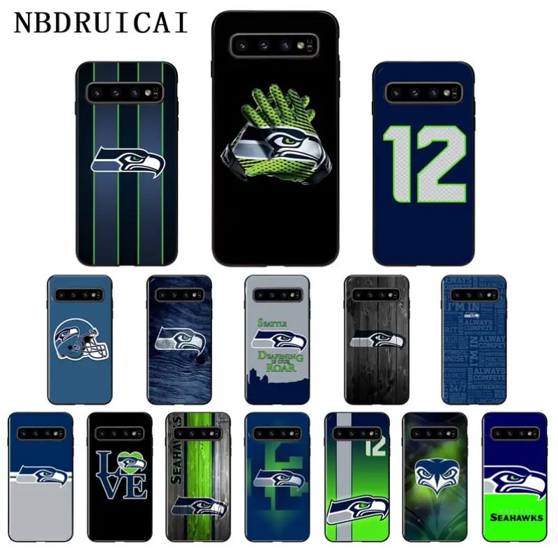 

NBDRUICAI Seattle Seahawks TPU Soft Silicone Phone Case Cover for Samsung S9 plus S5 S6 edge plus S7 edge S8 plus S10 E S10 plus