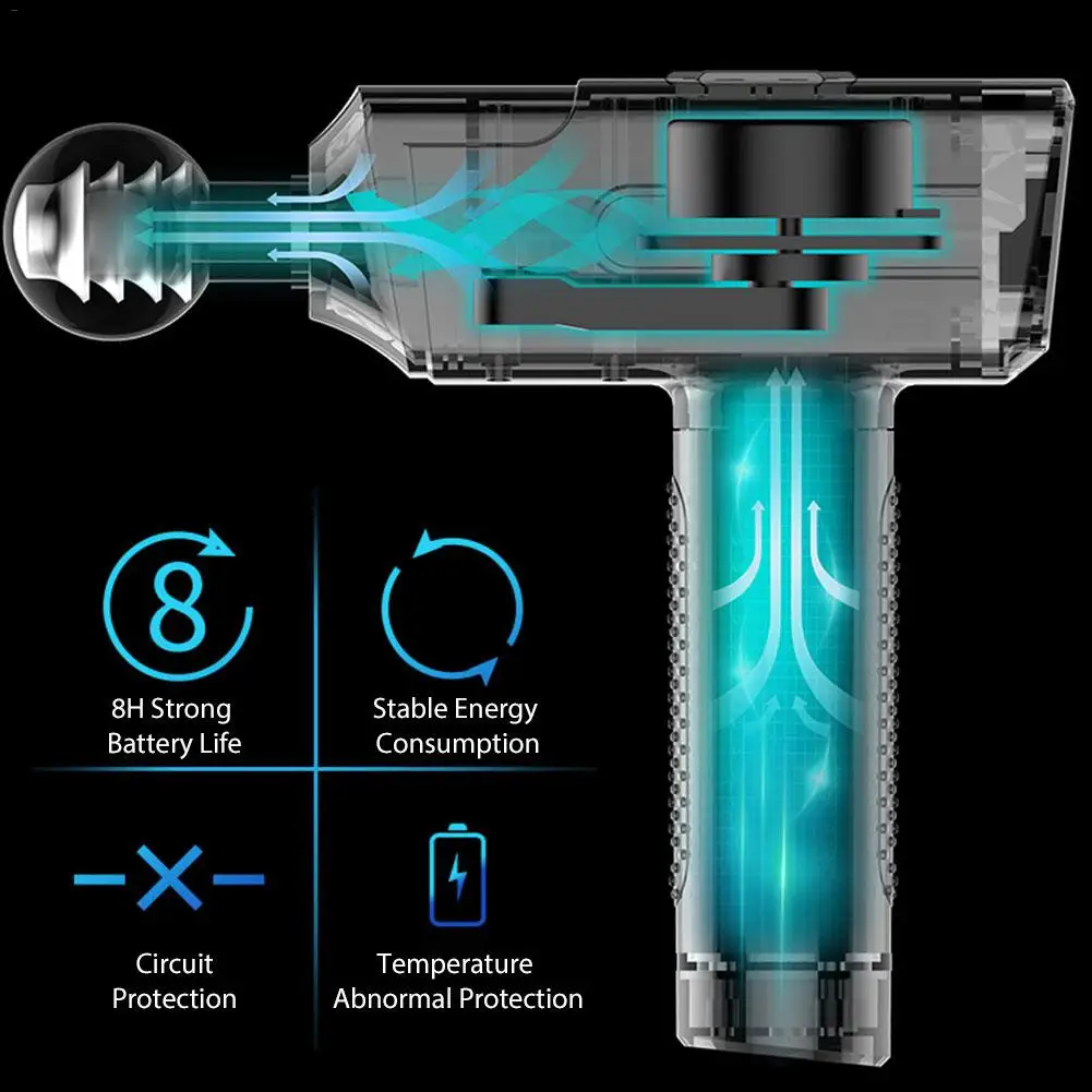 Muscle Stimulator Massage Gun Vibrating Deep Therapy Relaxation Fascia Fitness Exercise Pain Relief Electric Massager