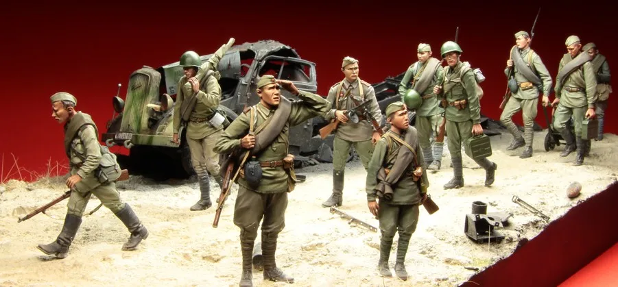 1/35 Смола Модель Строительный комплект фигурка советских полицейских 10 фигурок