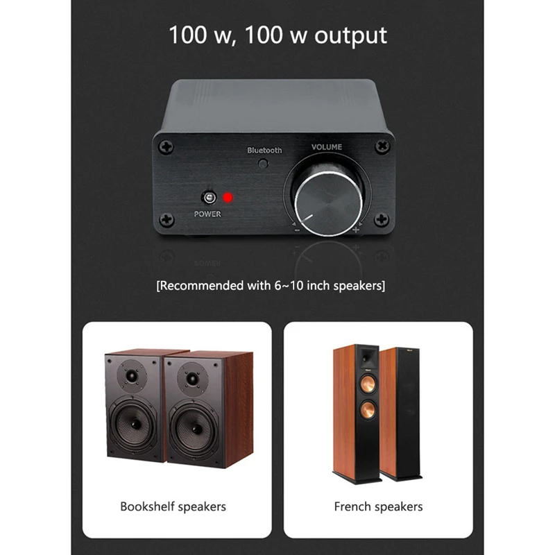 Mini Digital Power Amplifier TPA3116 2.0 Channel Mini Hi-Fi Class D  Integrated Amp for Home Outdoor Passive Speakers