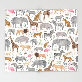 

Lion Blanket Cute Design Safari Animals Fleece Blankets and Throw Blanket for Beds Christmas Decorations for Home 150X200