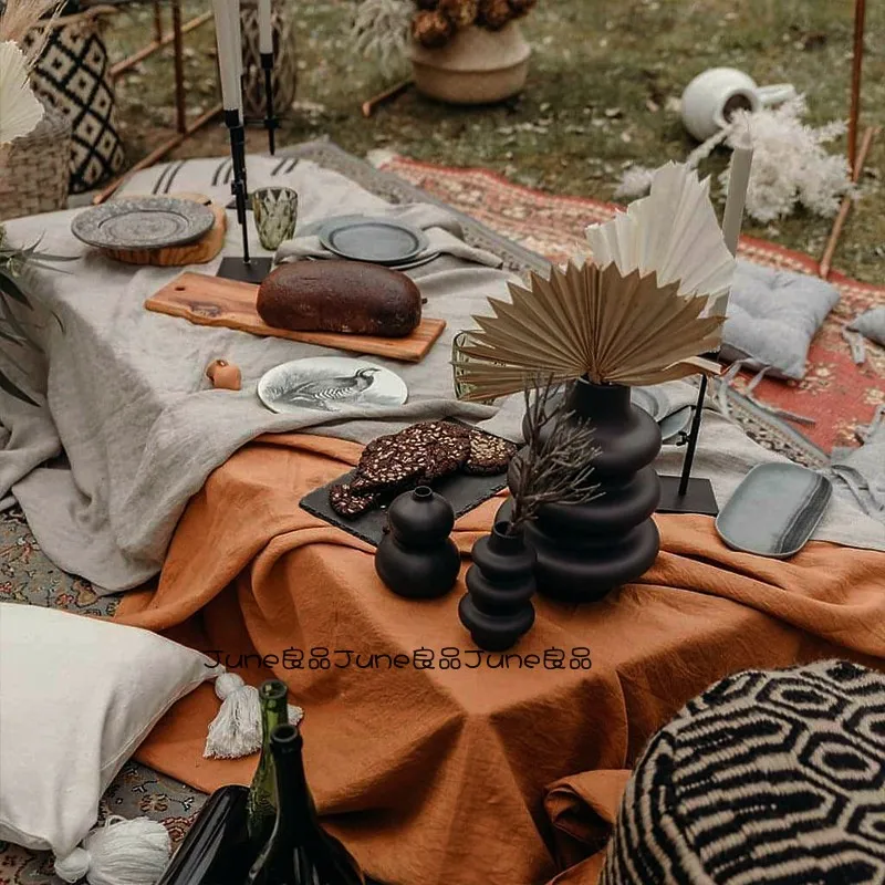 European Orange Tablecloth Solid Color Retro Elegant Luxury Living Room Outdoor Toalha De Mesa Home Textile EB50ZB | Дом и сад
