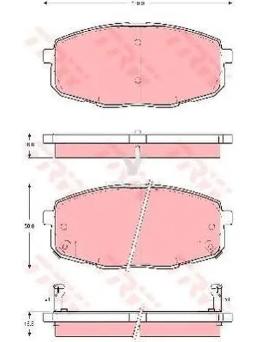 TRW GDB3342 Колодки тормозные дисковые передн KIA: CARENS II 02