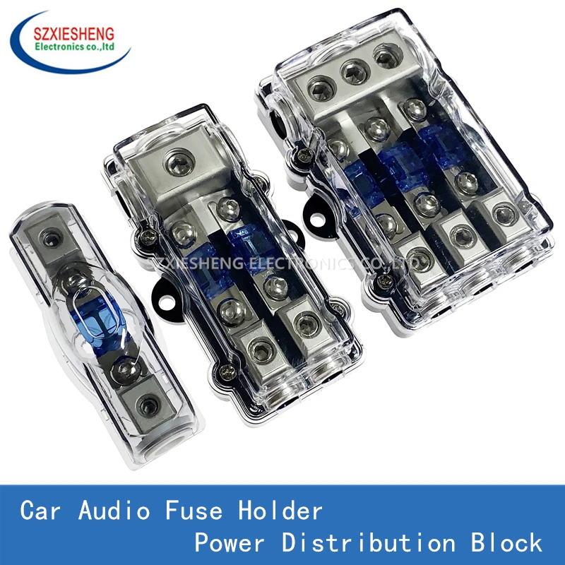 Car fuses Car Audio Fuse Holder One Out of One/Two/Three/Four Power Distribution Block Electronic Parts Waterproof Come with 60A Fuse