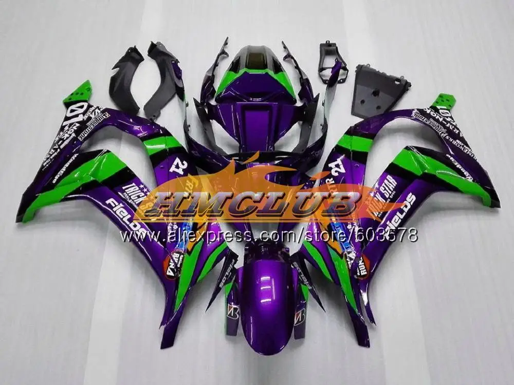 Инъекции для KAWASAKI ZX 10R 10 сотрудников отдела исследований ZX10R, возрастом 11, 12, 13, 14, 15, 119CL. 29 винно-Красного цвета 1000CC ZX-10R 2011 2012 2013 обтекатель oem - Цвет: No. 13 Purple
