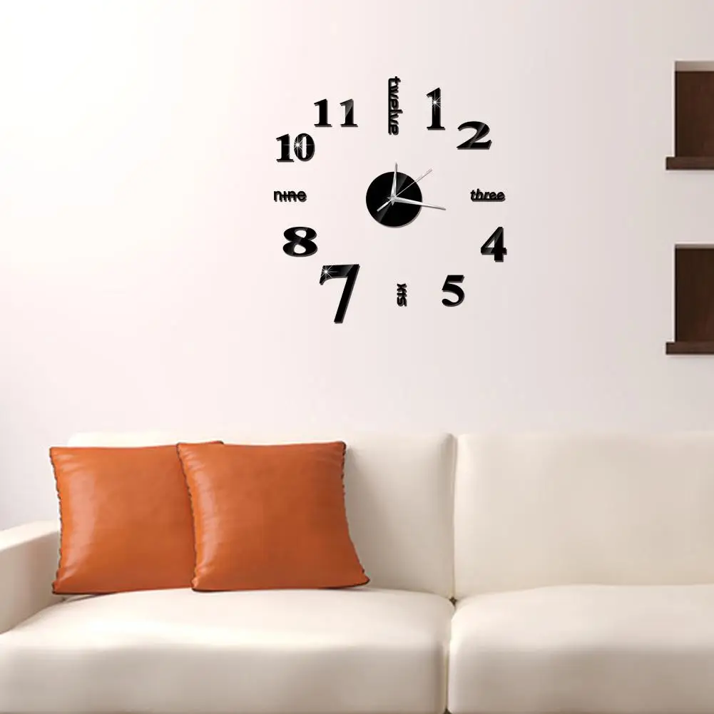 1 шт. креативные большие настенные часы "сделай сам", современные 3D настенные часы с зеркальными цифрами, наклейки для украшения для дома и офиса