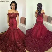 Арабская, Дубай Бургундия Русалка вечернее платье с аппликацией знаменитостей официальная праздничная одежда Выпускные вечерние платья на заказ плюс размер