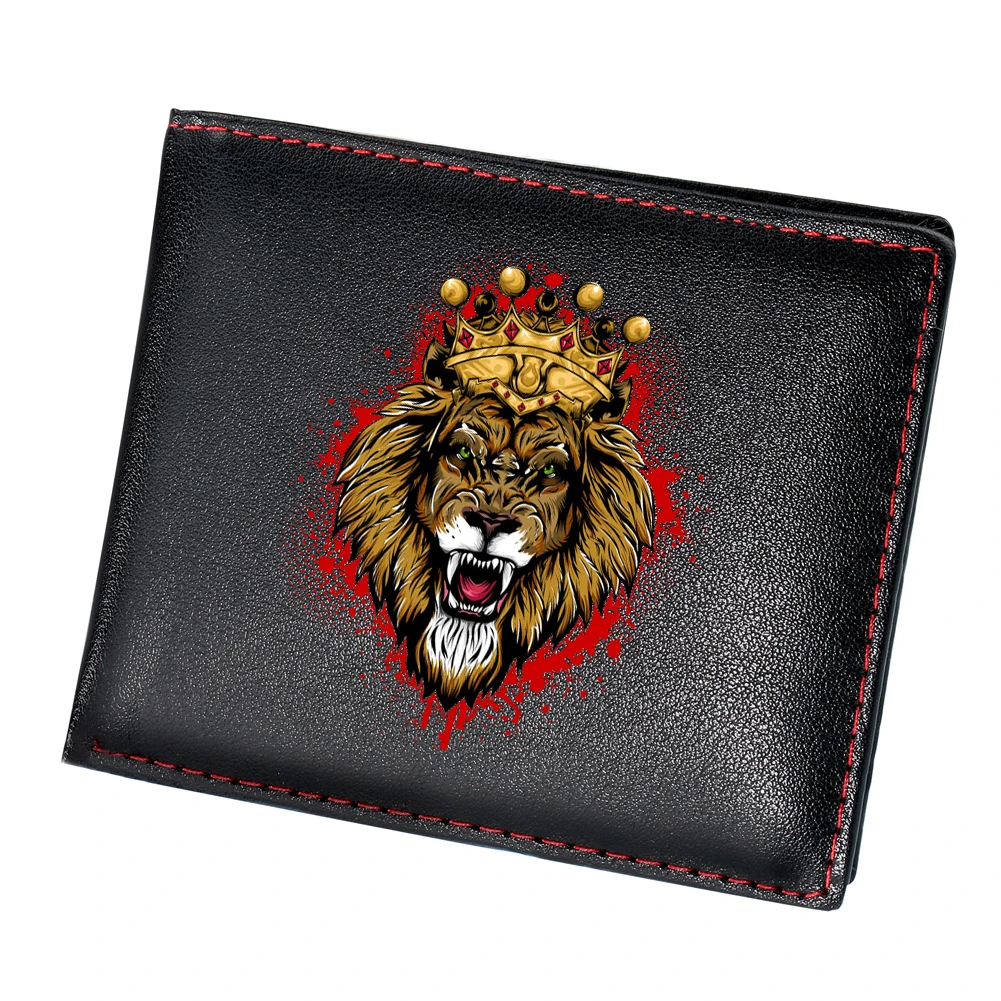 

Fashion High Quality Leather Men Wallets Animal Prints Design Short Bifold Male Purse Card Holder Wallet Man Carteira Masculina