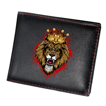

Fashion High Quality Leather Men Wallets Animal Prints Design Short Bifold Male Purse Card Holder Wallet Man Carteira Masculina