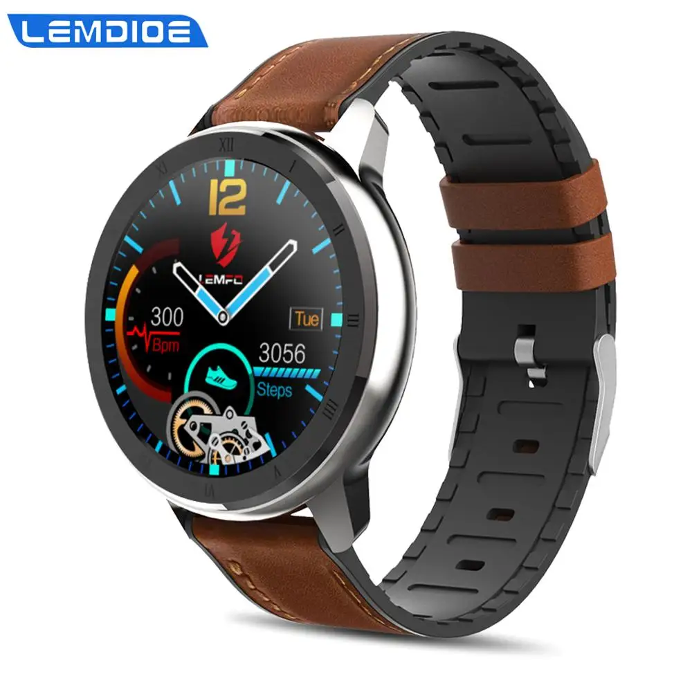 LEMDIOE professional sporty smart watch men blood pressure monitor waterproof ecg ppg smartwatch for android huawei replaceabl