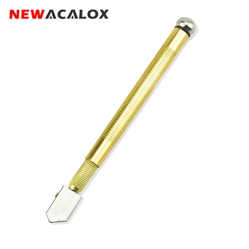 

NEWACALOX Durable Diamond Antislip Metal Handle Steel Blade Oil Filled Glass Bottles Cutter Cutting Tool Best Promotion Tipped