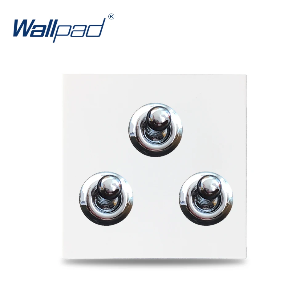 3 gang 2 way White Wallpad 3 банда 1 способ 2 способ переключатель функциональная клавиша для стены тумблер белый и черный пластиковый модуль только - Цвет: 3 gang 2 way White