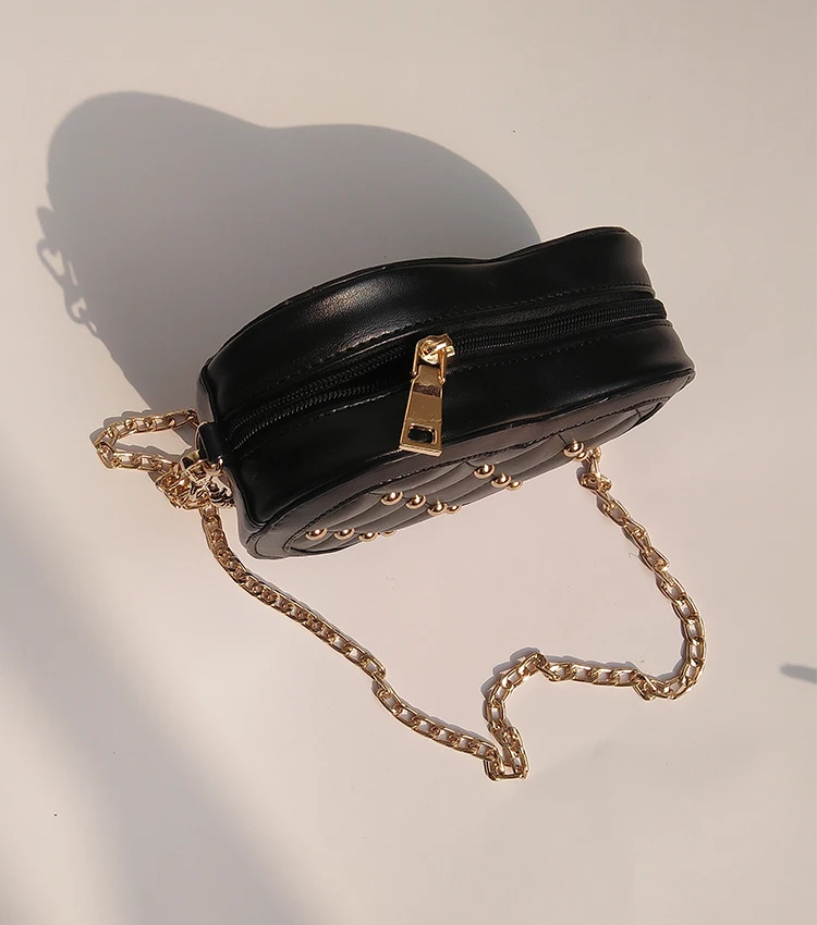 Women's  PU Leather Heart Shape Crossbody Bag Sling Chain Floral Zipper Handbag