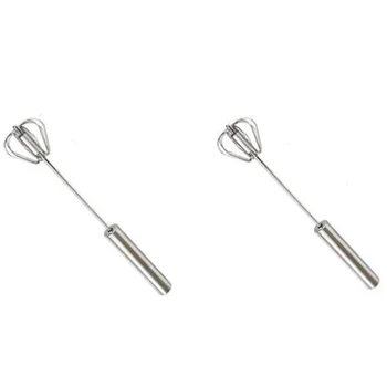 

Promotion! 2Pcs Stainless Steel Semi-Automatic Eggbeater, Hand-Held Cream Hair Mixer, Egg Mixer, Mixer Eggbeater(10 Inch,12 Inch