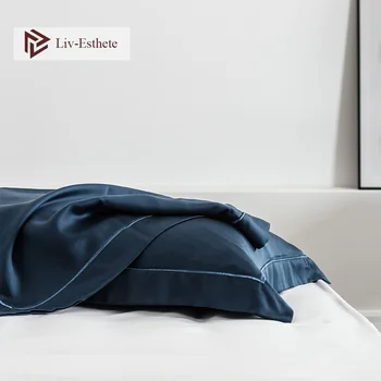 

Liv-Esthete Luxury Noble Dark Blue100% Silk Pillowcase Silky Healthy Skin Hair Pillow Case Adult Women Men Kids Free Shipping