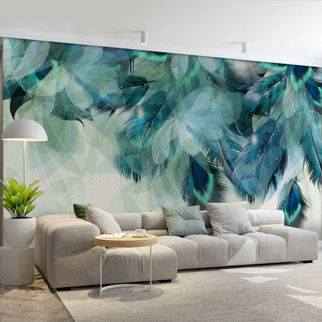 Custom Wallpaper Feathers | Feather Wall Papers Home Decor | Wallpaper  Living Feathers - Wallpapers - Aliexpress