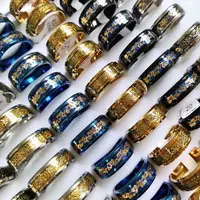 Bulk lots 50pcs Assorted Dragon Rings 8 Styles Mix Vintage Jewelry Party Gift Stainless Steel Mens Wedding Bands 2