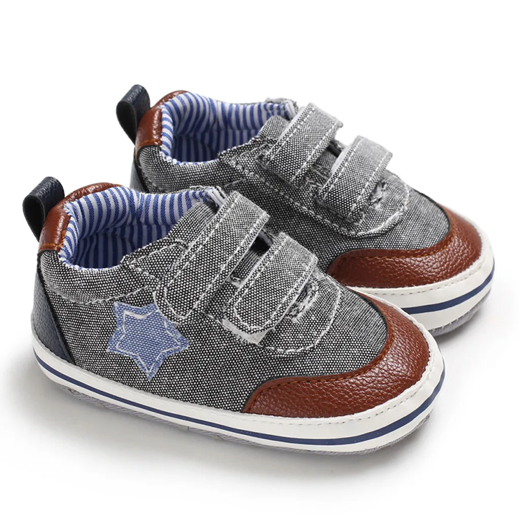 1 пара, детская обувь для малышей младенцев, для маленьких мальчиков, мягкая удобная подошва, парусиновая обувь со звездами, удобная парусиновая обувь