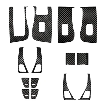 

14Pcs Car Inner Door Armrest Window Lift Button Cover Trim Kit for Tesla Model 3 2018 2019