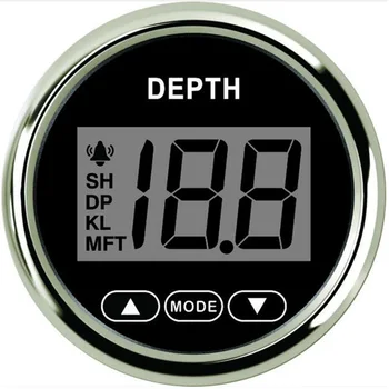 

Universal 2'' 52mm Depth Gauge Pulse Signal Digital Boat Waterproof IP67 Depth Meter For Marine Boat Yacht Red Backlight 9-32V