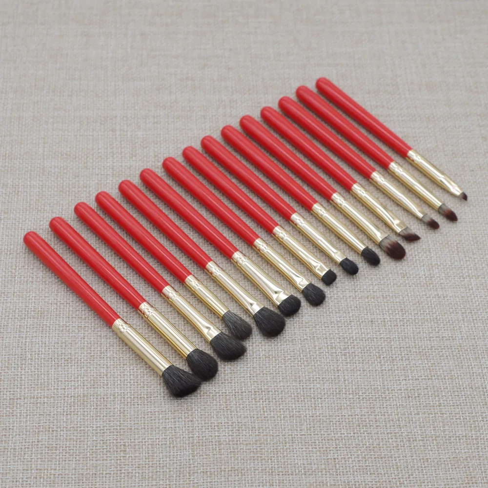 Professional Handmade Makeup Brushes Set Goat Squirrel Hair Synthetic