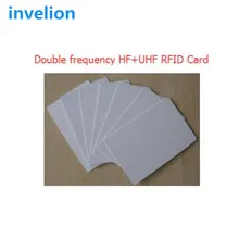 Пассивный, дальнего радиуса действия пластиковый Бланк для распечатки карты радиочастотной идентификация ПВХ Двухчастотная rfid карта 860-960 МГц UHF+ 13,56 МГц Maifare(HF) rfid карта