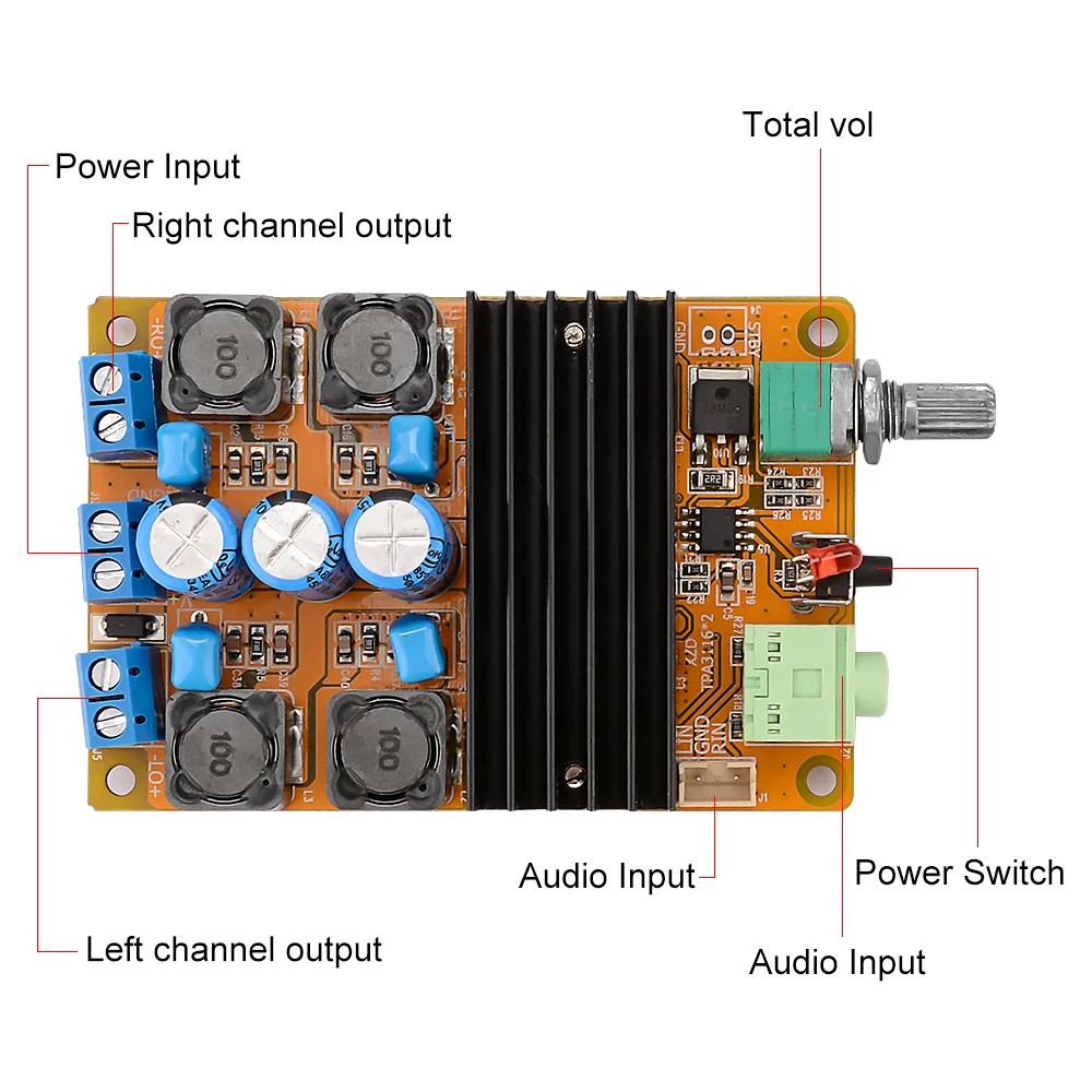 AIYIMA TPA3116D2 цифровой усилитель мощности 100 Вт* 2 стерео 2,0 канальный усилитель высокой мощности плата с MCU интеллектуальное мягкое управление