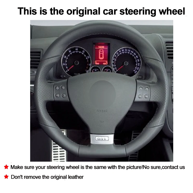 Автомобильный Автомобильный чехол на руль для Volkswagen Golf 5 Mk5 GTI VW Golf 5 R32 Passat R GT 2005 Funda Volante Volant Stuurhoes