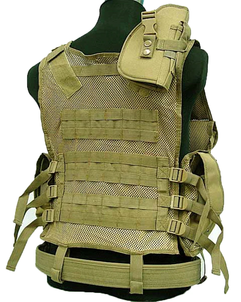 

Molle Mesh Hunting Vest Nylon Combat Paintball Tactical Vest Outdoor Products Airsoft Security Uniform Set W/ 5.56 Mag Pouch
