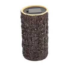 Водонепроницаемый имитация деревянного ворса солнечной энергии светодиодный Ландшафтный смоляный теплый белый светильник для наружной садовой лужайки