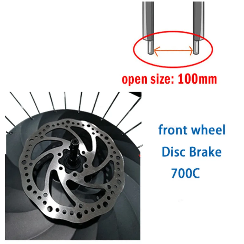 IMortor электрический набор для преобразования велосипедов с батареей, бесщеточный мотор-ступица, колесо, комплект для электровелосипеда - Color: 700C disc brake
