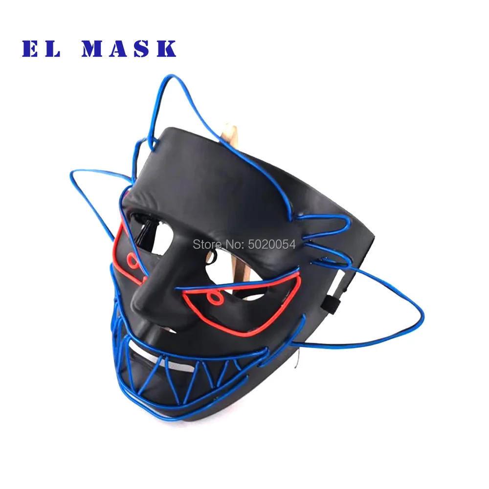 Дропшиппинг Аниме Косплей Маска Led рейв маска неоновая светящаяся маска монстра для Хэллоуина танец DJ клуб