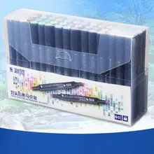 60 цветов Fineliner Рисование школьные канцелярские принадлежности живопись акварельные художественные маркеры ручки графический дизайн двойной кончик Кисть ручка