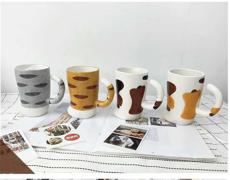 Couple cat claw cup, cute super cute coffee cup, mug ceramic cup, creative household milk water cup