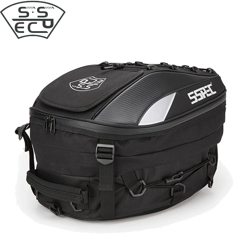 High Capacity Motorcycle Back Seat Bag Waterproof Durable Scalable Moto Storage Helmet Backpack Riding Travel Saddle |