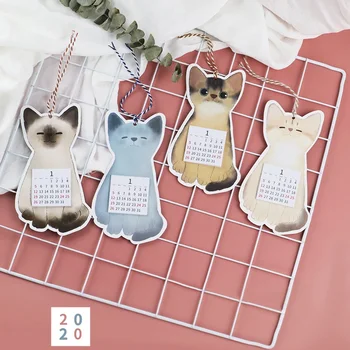 

1Pc 2020 Lovely Cat and Fruit Calendar DIY Mini Cartoon Wall Calendars Daily Schedule Planner To Do List Stationery