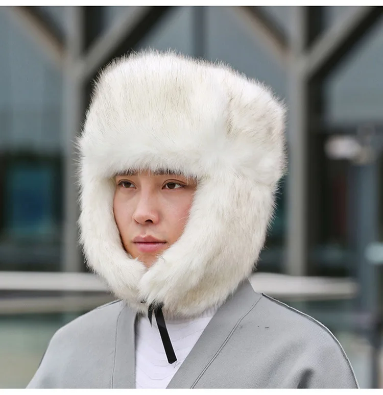 Новые мужские и женские шапки из искусственного меха ermine lei feng, двойные шапки, плотные русские лыжные шерстяные зимние шапки для мужчин и женщин