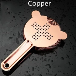 Superior Cocktail Strainer with Stabilizing Prongs and Large Spring Design, Premium 304 Stainless Steel (Copper)