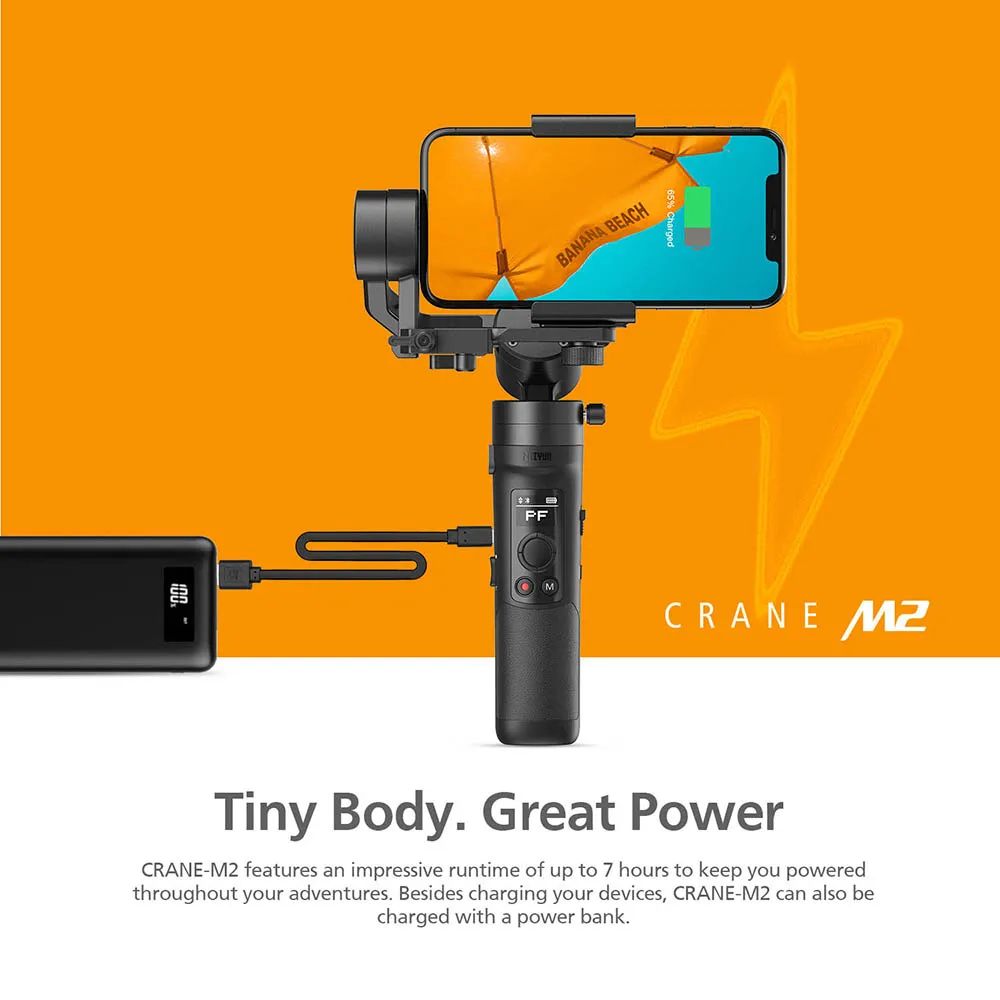 Zhiyun CRANE-M2 компактный 3-осевой ручной шарнирный стабилизатор для камеры GoPro Wi-Fi, BT для sony для Canon для экшн-камеры GoPro Hero 7/6/5 для смартфон Huawei