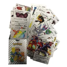 

27-54 Pcs / Set Pokemon Cards Metal Gold Vmax GX Energy Card Charizard Pikachu Rare Collection Battle Trainer Card Child Toy Gif